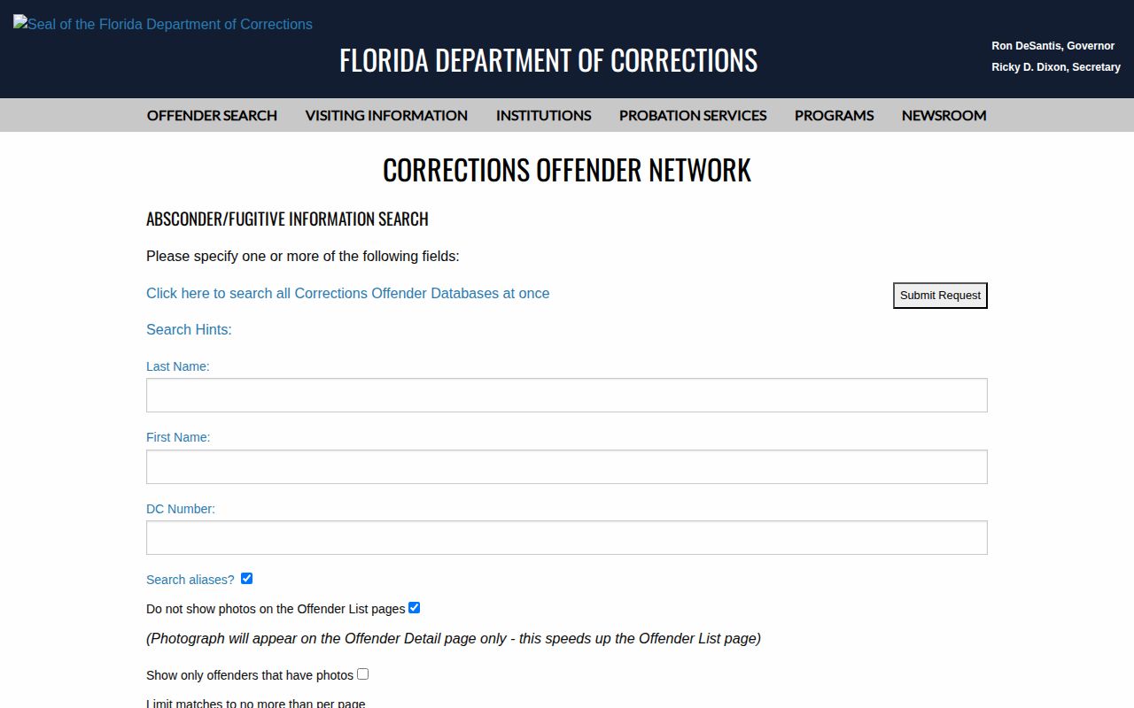 Holmes County supervision absconder and fugitive search